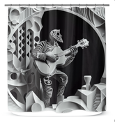 Rock And Roll Rinse Shower Curtain